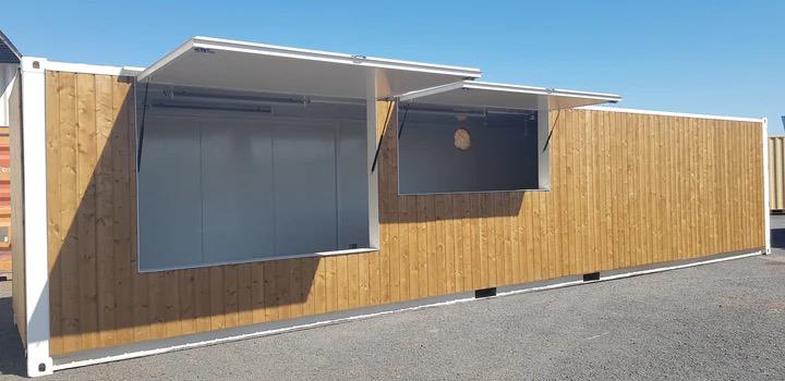 Barra contenedora de madera de 40′
