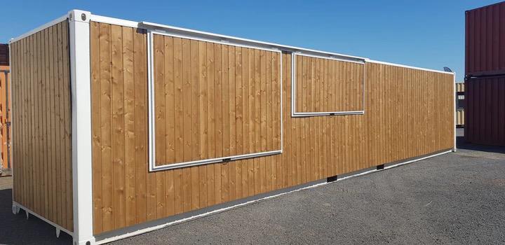 Barra contenedora de madera de 40′