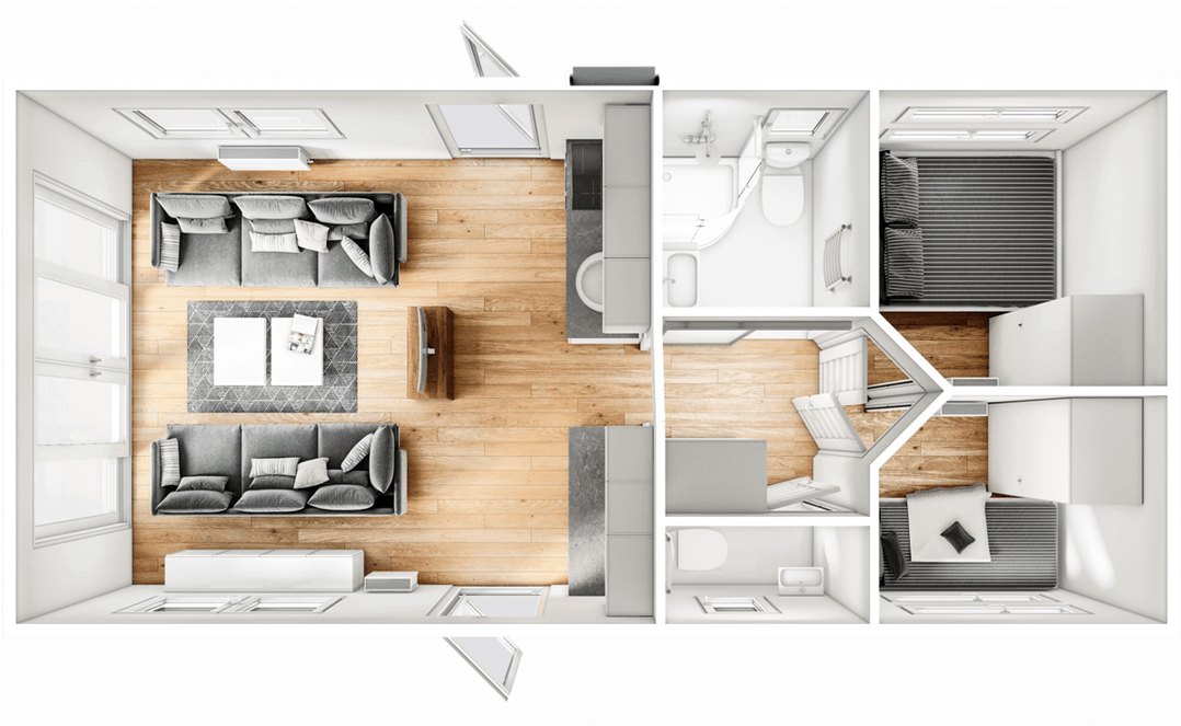 Casa Móvil Malta Haus 2 dormitorios  con Terraza en la Azotea