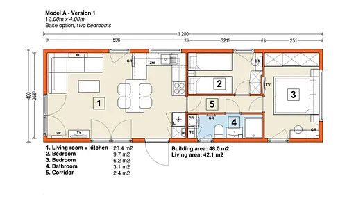 CASA MOVIL 42 m² de 3 DORMITORIOS